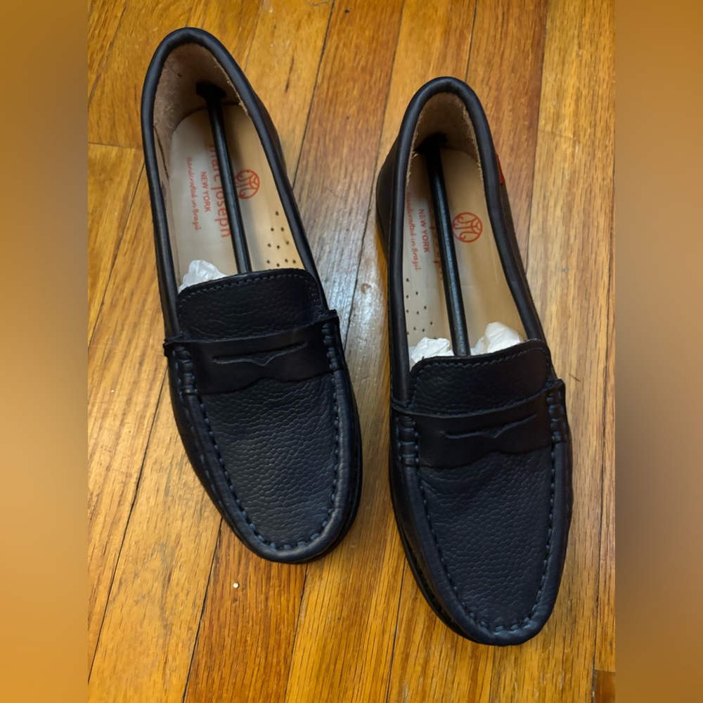 Marc Joseph kids loafers Navy pebble leather 12 c